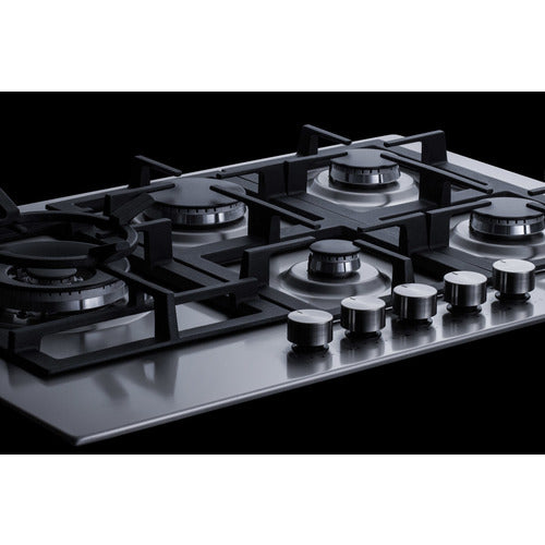 Summit 30" Wide 5-Burner Propane Gas Cooktop In Stainless Steel (GCJ5SSLP) view 6