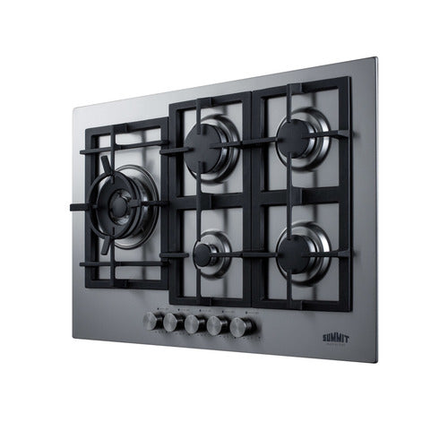 Summit 30" Wide 5-Burner Propane Gas Cooktop In Stainless Steel (GCJ5SSLP) view 3
