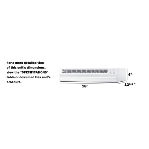 Summit 18" Under Cabinet Ductless Retractable Range Hood (HRTX18W) view 6