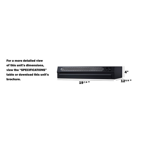 Summit 20" Under Cabinet Ductless Retractable Range Hood (HRTX20B) view 6