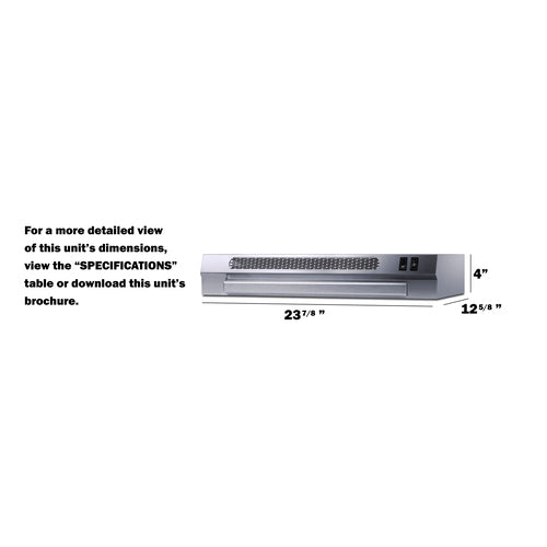Summit 24" Under Cabinet Ductless Retractable Range Hood (HRTX24SS) view 6