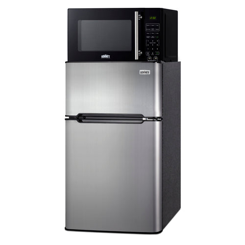 Summit Microwave/Refrigerator-Freezer Combination with Allocator — Left Hand Door hinge (MRF34BSSALHD) view 2