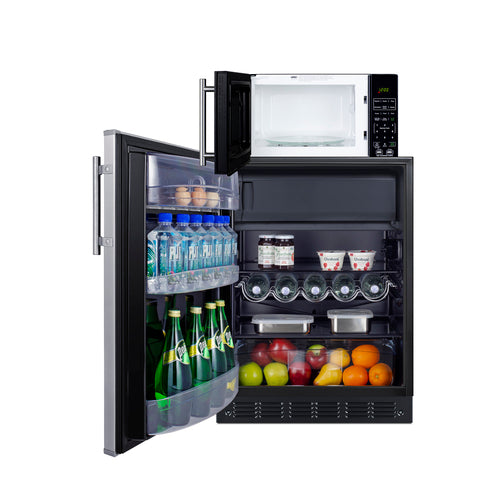Summit Microwave/Refrigerator-Freezer Combination with Allocator (MRF66BK2SSALHD) view 4