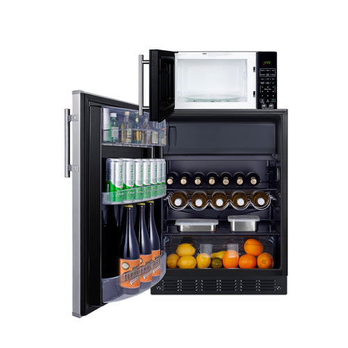 Summit Microwave/Refrigerator-Freezer Combination with Allocator (MRF66BK2SSALHD) view 6