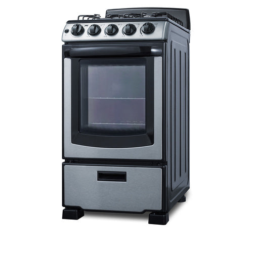 Summit 20" Wide Gas Range (PRO201SS) view 2