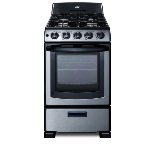 Summit 20" Wide Gas Range (PRO201SS)