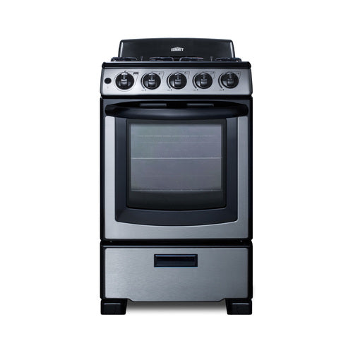 Summit 20" Wide Gas Range (PRO201SS) view 5