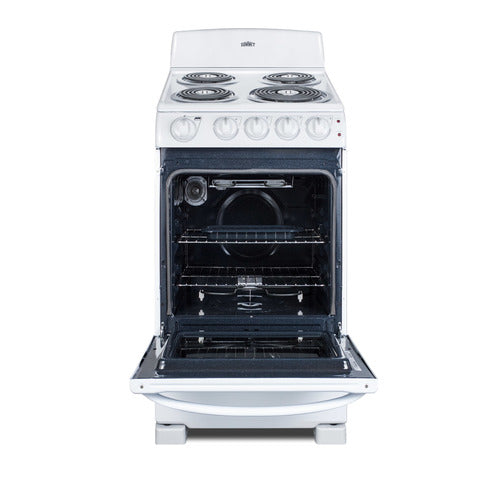 Summit 20" Wide Electric Coil Range (RE203W)
