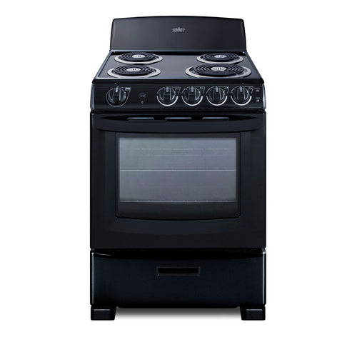 Summit 24" Wide Electric Coil Range (RE2413B)
