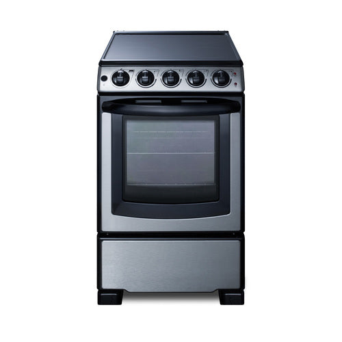 Summit 20" Wide Electric Smooth-Top Range (REX2071SSRT)