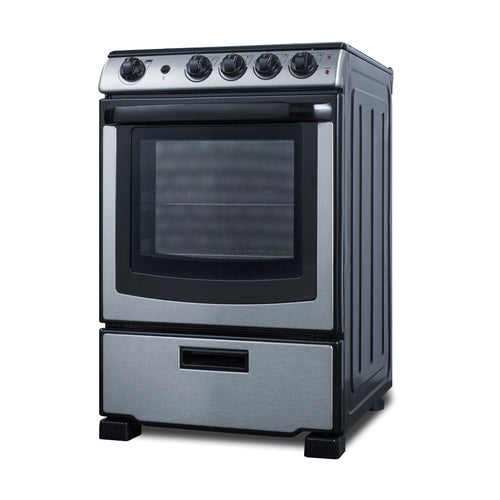 Summit 24" Wide Electric Smooth-Top Range (REX2451SSRT) view 3