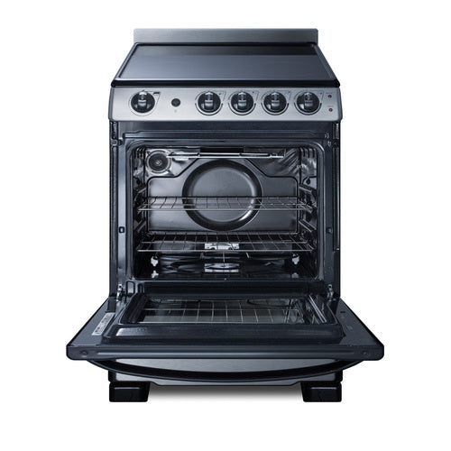 Summit 24" Wide Electric Range & Convertible Hood (REXH24RSS) view 6