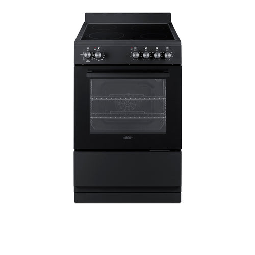 Summit 24" Wide Electric Smooth-Top Range (REXT24BL)