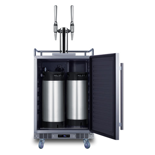 Summit 24" Wide Built-In Nitro Coffee Kegerator — Left Hand Door hinge (SBC682NCFTWINLHD) view 3