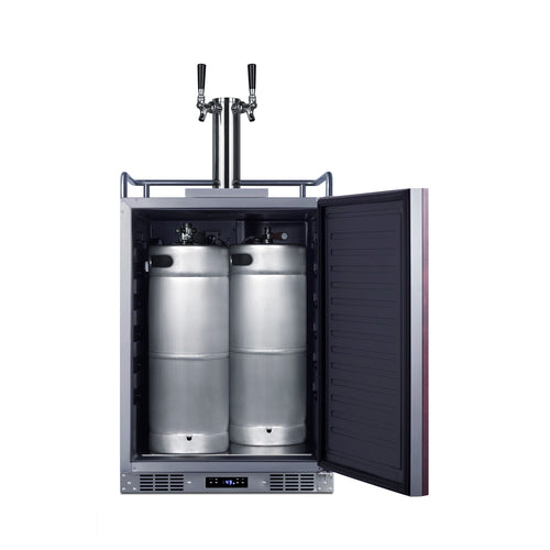 Summit 24" Wide Built-In Kegerator (Panel Not Included) — Left Hand Door hinge (SBC682PNRTWINLHD) view 3