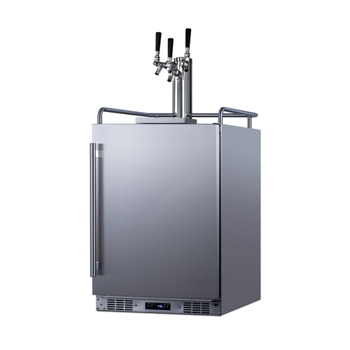 Summit 24" Wide Built-In Outdoor Beer Kegerator — Left Hand Door hinge (SBC683OSTRIPLELHD) view 2