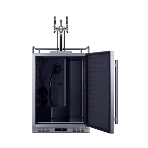Summit 24" Wide Built-In Outdoor Beer Kegerator — Left Hand Door hinge (SBC683OSTRIPLELHD) view 3