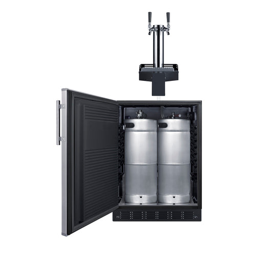Summit 24" Wide Built-In Floating Tap Beer Kegerator (SBC7BRSFLTWADALHD) view 2