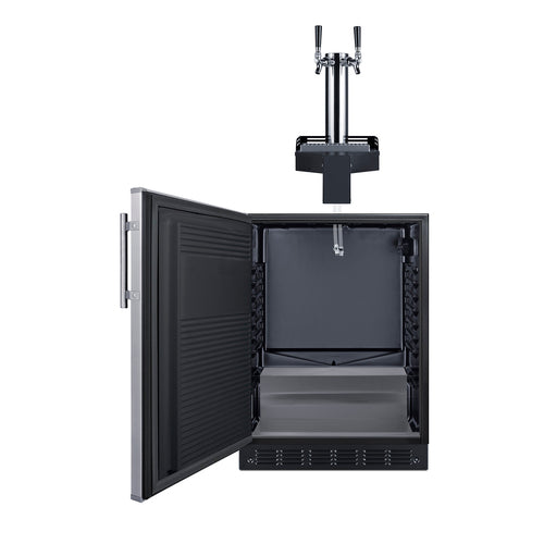 Summit 24" Wide Built-In Floating Tap Beer Kegerator (SBC7BRSFLTWADALHD) view 4