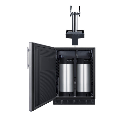 Summit 24" Wide Built-In Floating Tap Cold Brew Kegerator (SBC7BRSFLTWCFADALHD)
