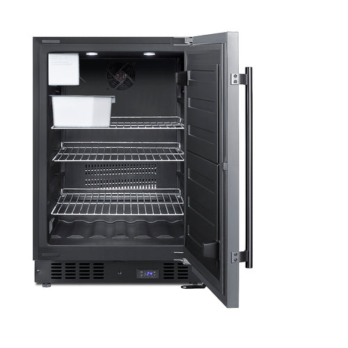 Summit 24" Wide Built-In All-Freezer With Icemaker (SCFF53BSSIM)