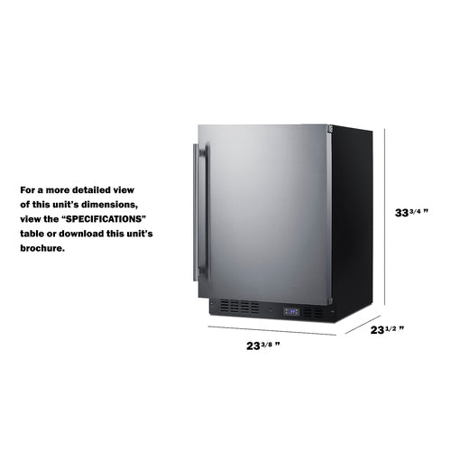 Summit 24" Wide Built-In All-Freezer With Icemaker (SCFF53BCSSIMLHD) view 2