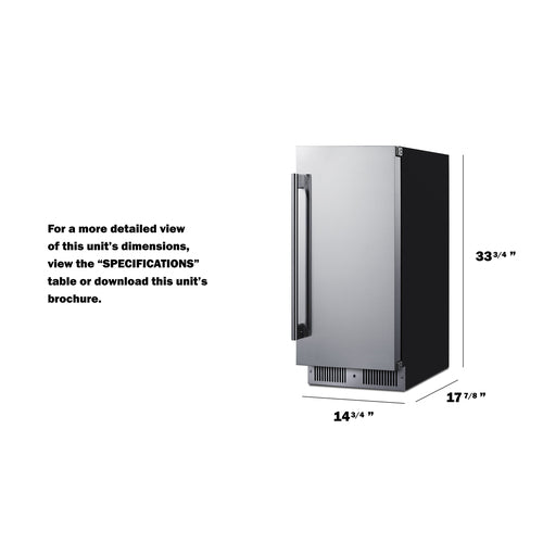 Summit 15" Wide Built-In All-Refrigerator (SDHR1534) view 5