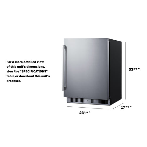 Summit 24" Wide Built-In All-Refrigerator (SDHR2444) view 5