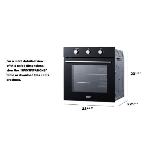 Summit 24" Wide Gas Wall Oven (SGW241BK) view 4