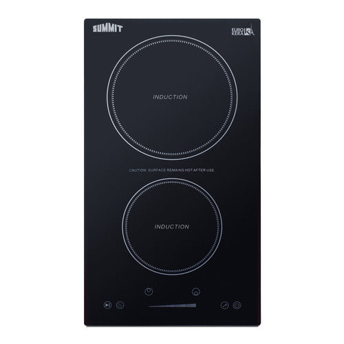 Summit 12" Wide 115V 2-Zone Induction Cooktop, Cord Included (SINC2B115)