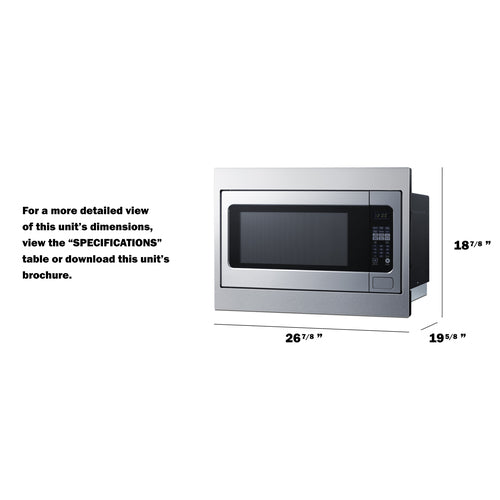Summit 27" Wide Built-In Microwave (Trim Kit Included) (SMBI27TK27) view 4