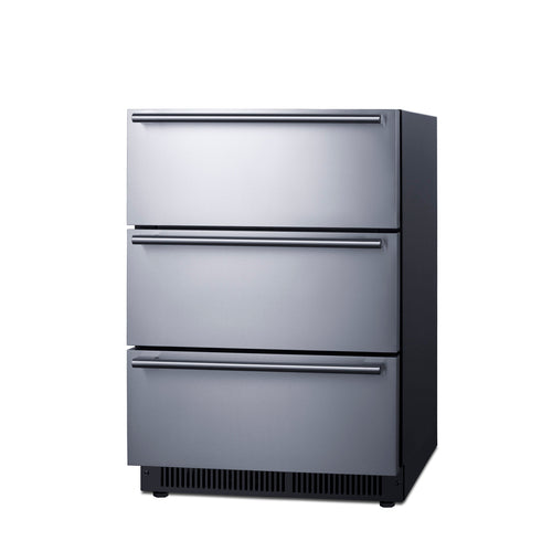 Summit 24" Wide Built-In 3-Drawer All-Refrigerator (SP6DS3D) view 3