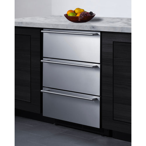 Summit 24" Wide Built-In 3-Drawer All-Refrigerator (SP6DS3D) view 2