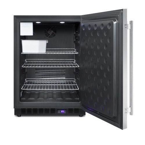 Summit 24" Wide Outdoor All-Freezer With Icemaker — Left Hand Door hinge (SPFF51OSCSSIMLHD) view 2