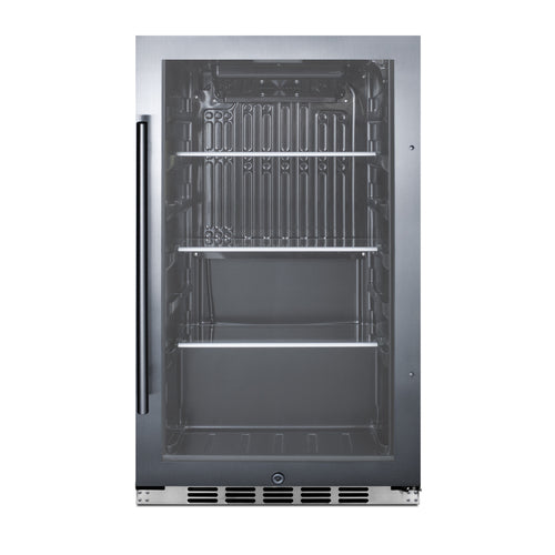 Summit Shallow Depth Indoor/Outdoor Beverage Cooler — Left Hand Door hinge (SPR488BOSH34CSSLHD)