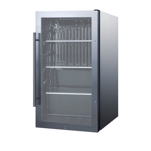 Summit Shallow Depth Indoor/Outdoor Beverage Cooler — Left Hand Door hinge (SPR488BOSCSSLHD)