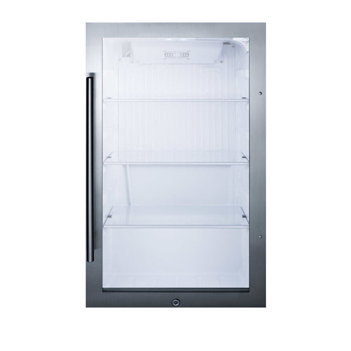 Summit Shallow Depth Indoor/Outdoor Beverage Cooler — Left Hand Door hinge (SPR489OSCSSLHD)