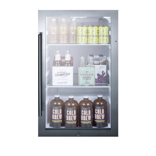 Summit Shallow Depth Indoor/Outdoor Beverage Cooler — Left Hand Door hinge (SPR489OSLHD) view 3