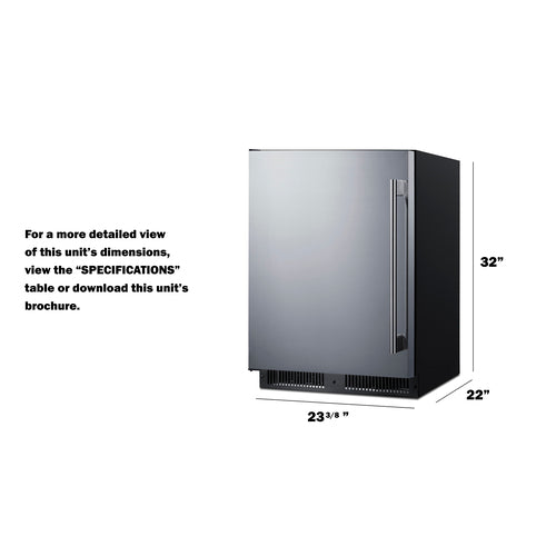 Summit 24" Wide Outdoor All-Refrigerator, ADA Compliant (SPR624OSLHD) view 6