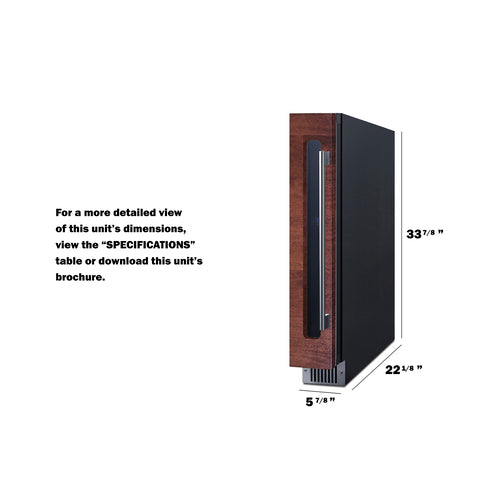 Summit 6" Wide Built-In Wine Cellar (Panel Not Included) (SWC008PNRLHD) view 3