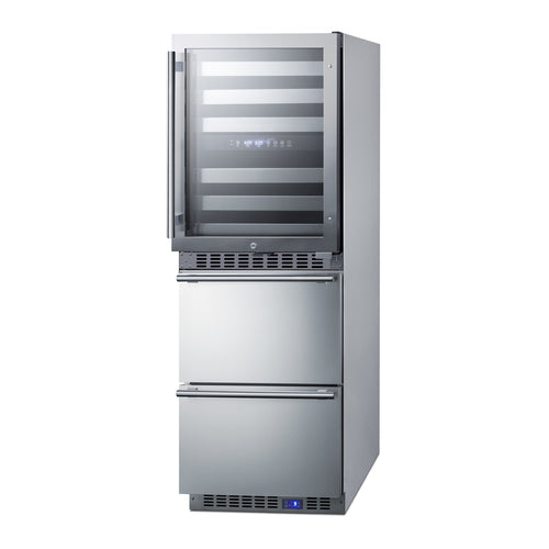Summit 24" Wide Combination Dual-Zone Wine Cellar and 2-Drawer All-Freezer (SWCDAF24) view 2