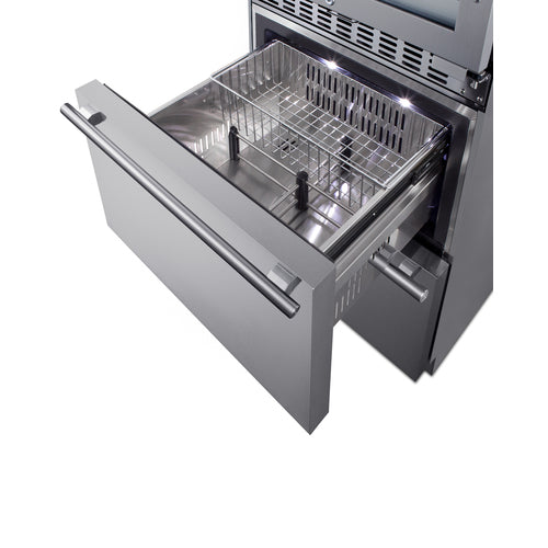 Summit 24" Wide Combination Dual-Zone Wine Cellar and 2-Drawer All-Freezer (SWCDAF24) view 4