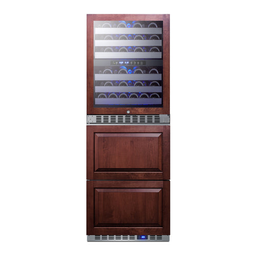 Summit 24" Wide Combination Dual-Zone Wine Cellar and 2-Drawer All-Refrigerator (Panels Not Inclu (SWCDAR24PNR) view 4