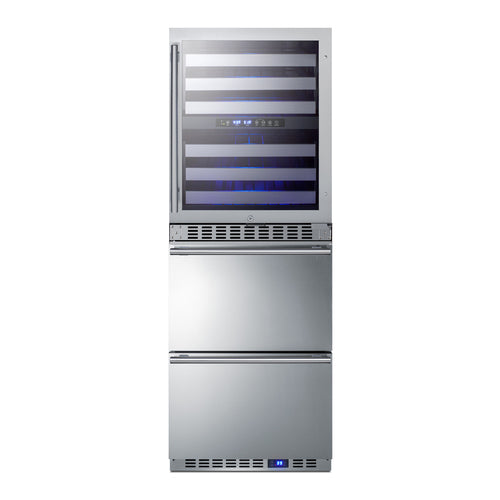 Summit 24" Wide Combination Dual-Zone Wine Cellar and 2-Drawer All-Refrigerator (SWCDAR24)