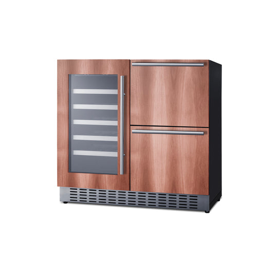 Summit 36" Wide Combination Wine Cellar & 2-Drawer Refrigerator (Panel Not Included) (SWCDAR36UCPNR) view 4