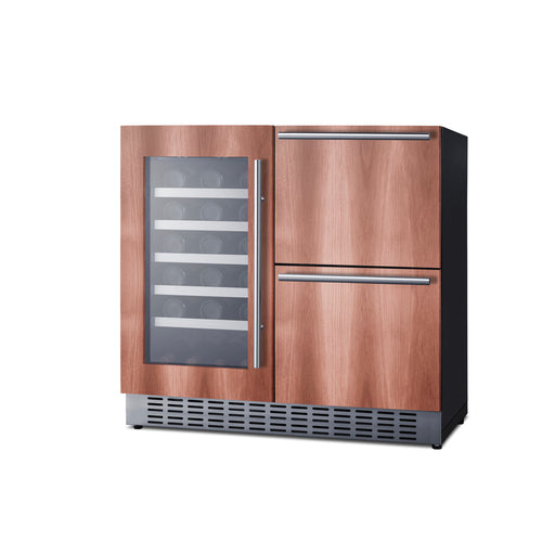 Summit 36" Wide Combination Wine Cellar & 2-Drawer Refrigerator (Panel Not Included) (SWCDAR36UCPNR) view 5