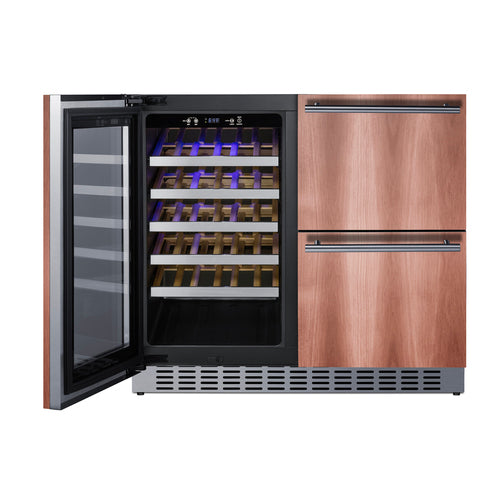 Summit 36" Wide Combination Wine Cellar & 2-Drawer Refrigerator (Panel Not Included) (SWCDAR36UCPNR) view 6