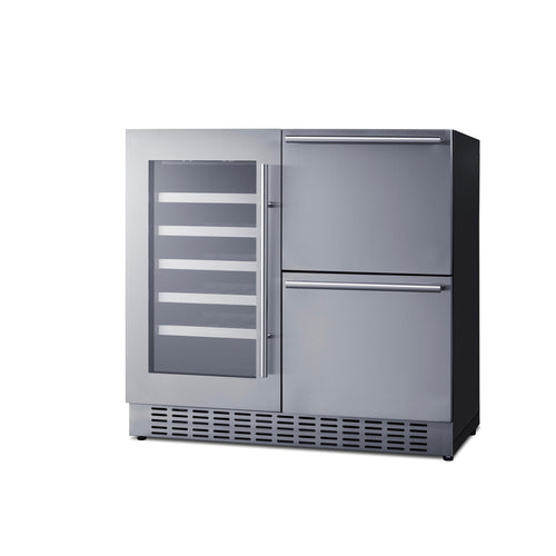 Summit 36" Wide Combination Wine Cellar & 2-Drawer Refrigerator (SWCDAR36UC) view 3