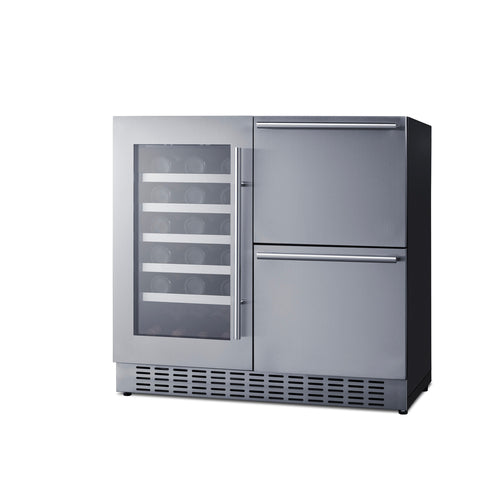 Summit 36" Wide Combination Wine Cellar & 2-Drawer Refrigerator (SWCDAR36UC) view 4
