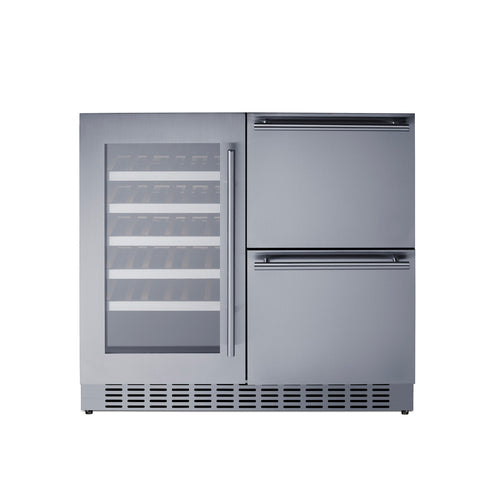 Summit 36" Wide Combination Wine Cellar & 2-Drawer Refrigerator (SWCDAR36UC)